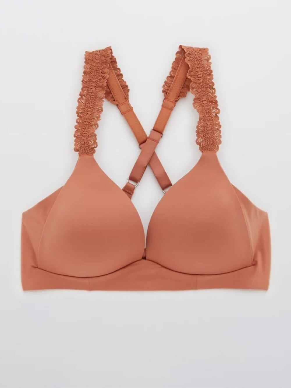 AERIE Real Sunnie Wireless Lightly Lined Lace Strap Bra SIZE 36C